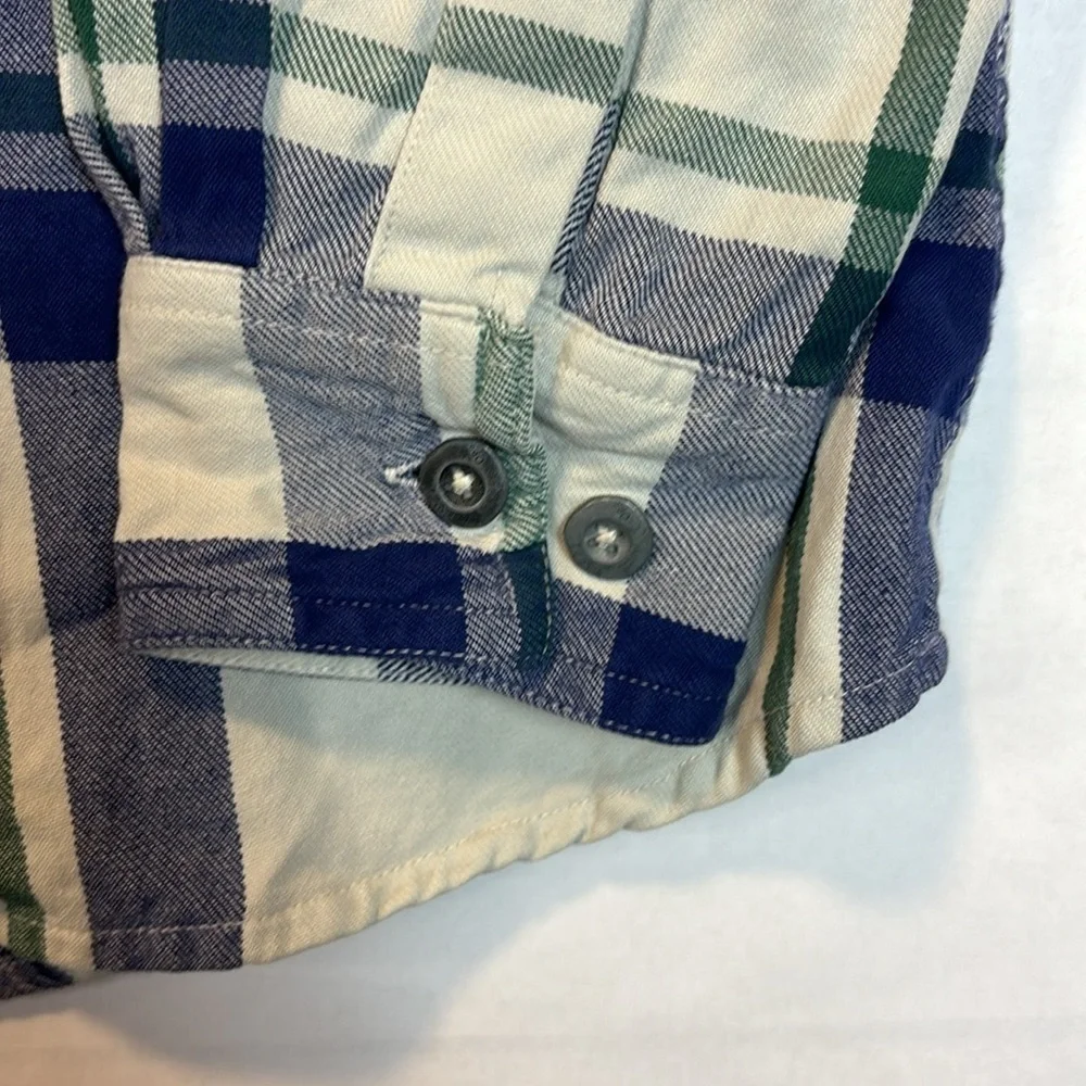 OPB Original Paperbacks Shirt Mens Medium White‎ Blue Button Up Plaid New